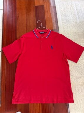 Ralph Lauren Red Polo with Blue Embroidered Pony